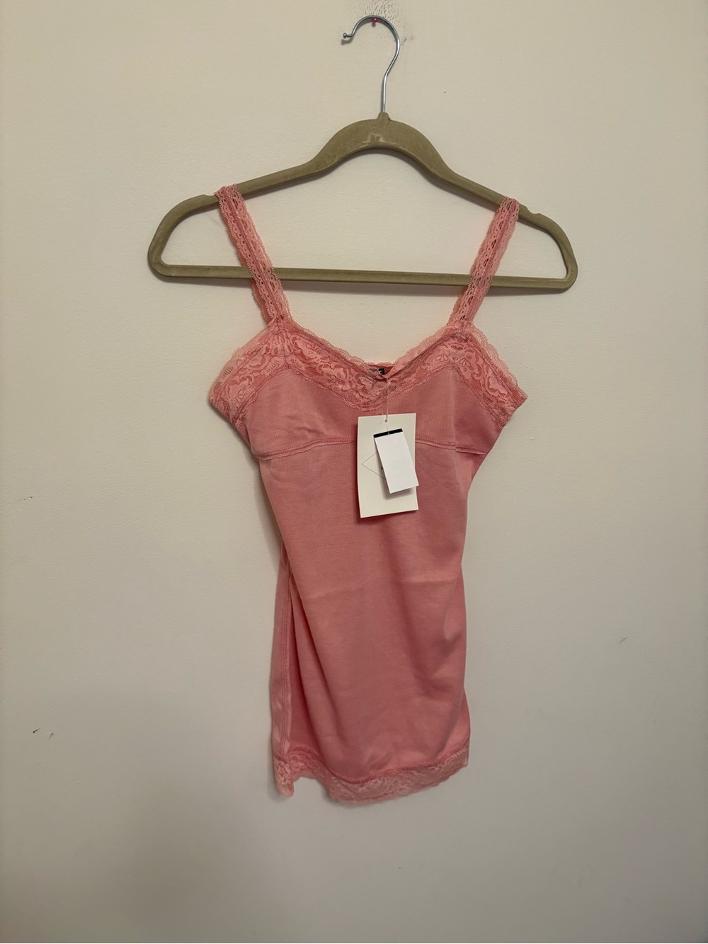 NWT Simply irresistible Dusty Pink Lace-Trim Cami coquette layering Y2K lined